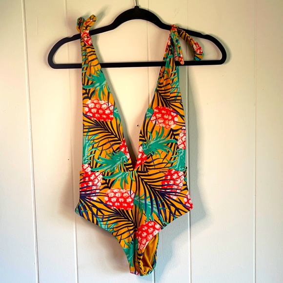 One Piece Pineapple Bathing Suit- Only worn once. - Picture 1 of 3